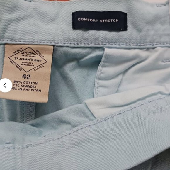 St. John's Bay Comfort stretch Men's 7" Inseam Belted Chino Short Size 42 NEW - Picture 7 of 7
